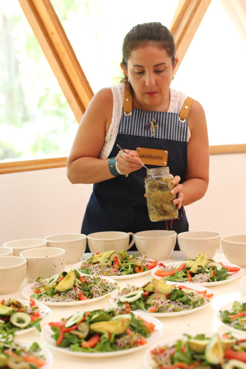 Cocina consciente en retiro holístico