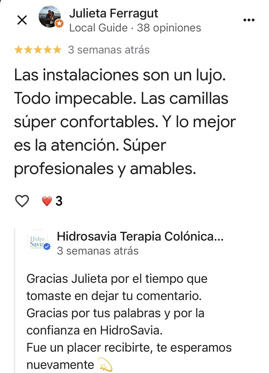 Testimonio de Julieta Ferragut sobre hidroterapia colónica
