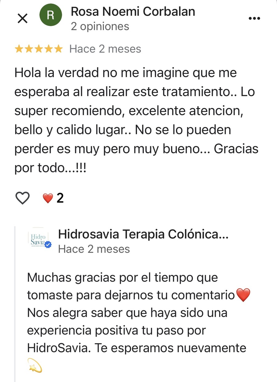 Testimonio de Rosa Noemi Corbalan sobre hidroterapia colónica